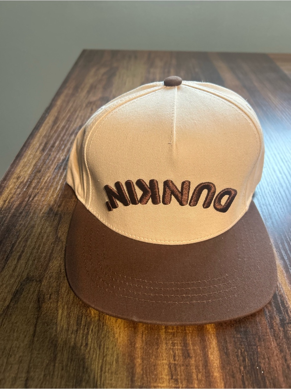 Dunkin Beige and Brown Snapback Hat